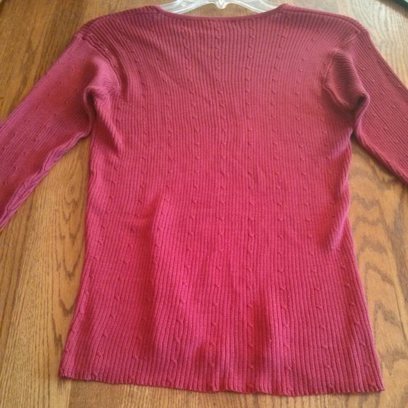 Red J Crew 100% Silk Twinset Size M Old Money Classic Preppy Academia Librarian - Picture 14 of 16